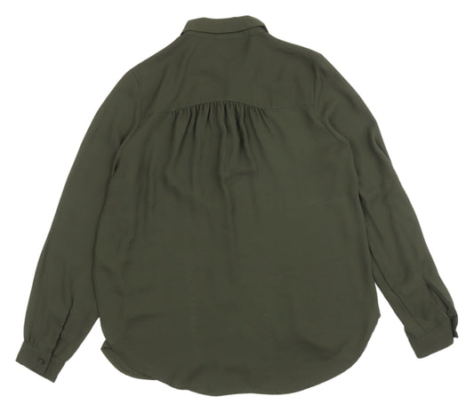 Womens UK Size 6 H&M Green Button-Up