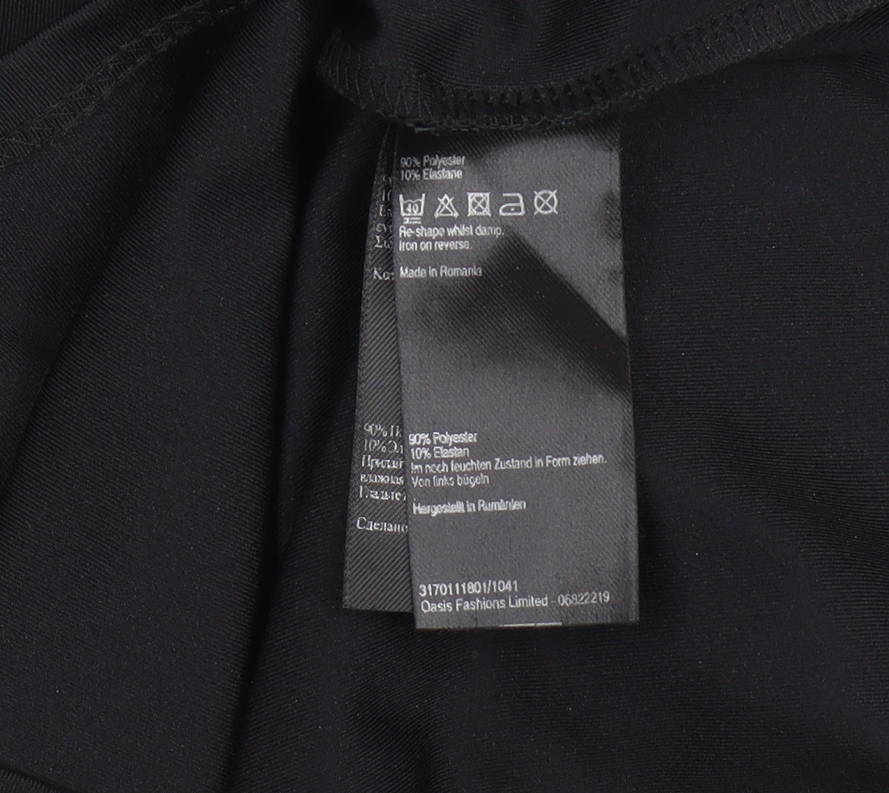 Oasis Women's Black Bodycon Strapless Dress Size 8