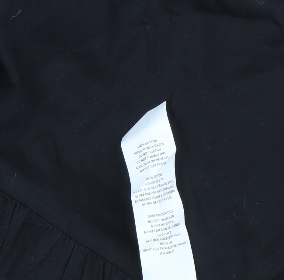 Boohoo Black Cotton Women's Shift Dress UK 14