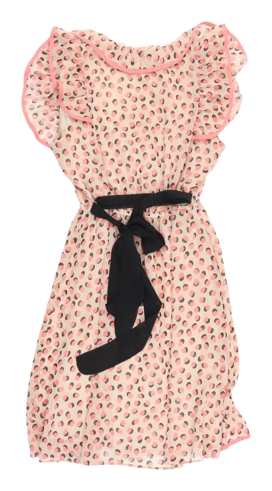 H&M Women's Multicoloured Polka Dot Wrap Dress - Size 6