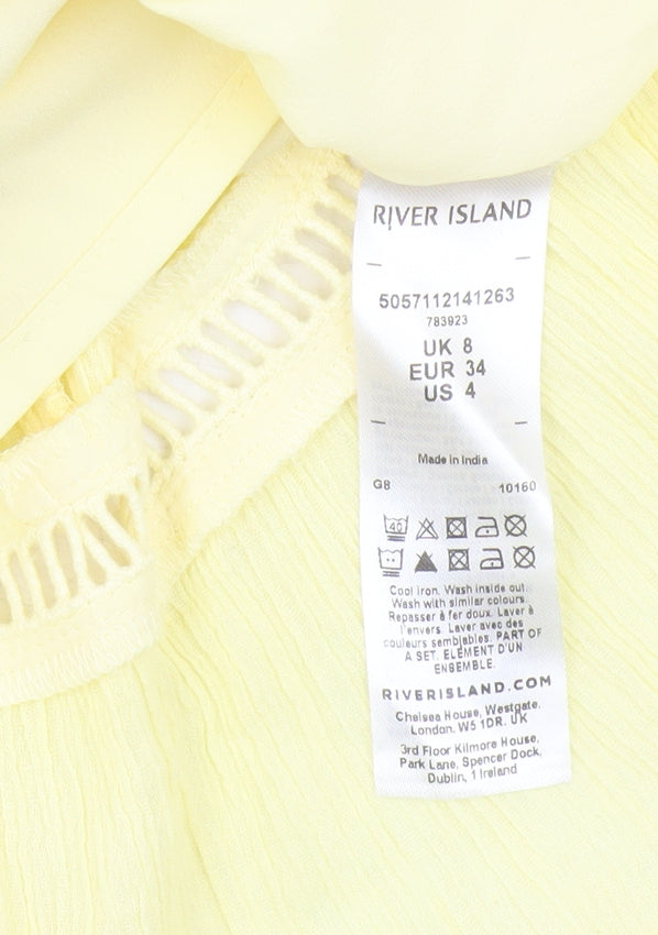 River Island Yellow A-Line Mini Dress, Size 8