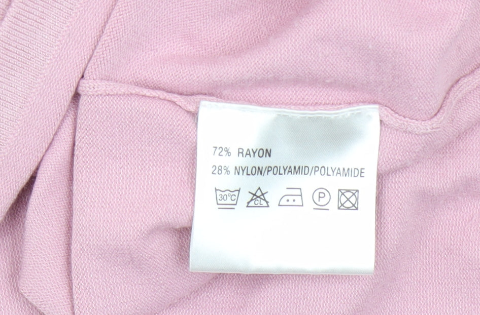 Womens UK Size M Signature Pink Pullover Jumper