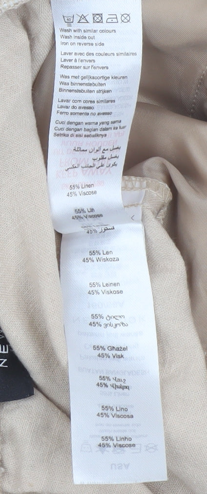 New Look Women's Beige Paperbag Trousers Size 8