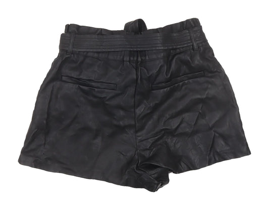 Zara Women's Black Belted Bermuda Shorts, Size S