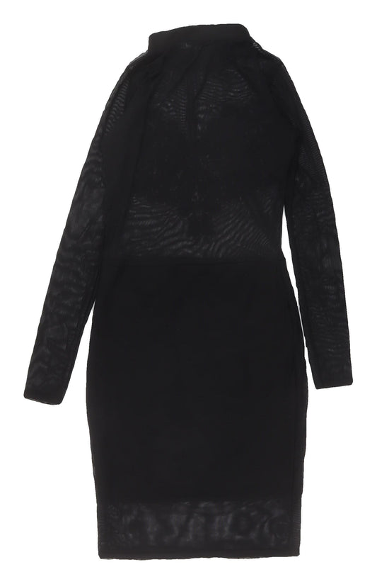 Ayanapa Black Bodycon Dress Women Size 8 Knee Length