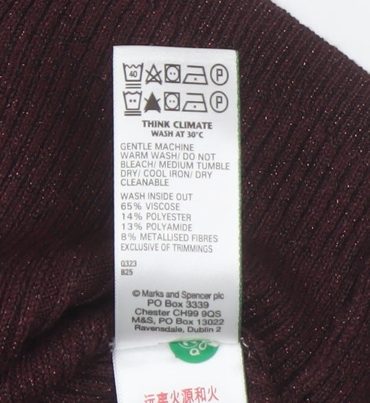 Womens UK Size 20 Marks and Spencer Brown Pullover Jumper
