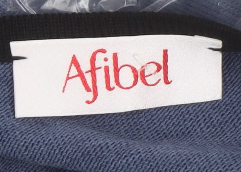 Womens UK Size 14 Afibel Blue Tunic Jumper
