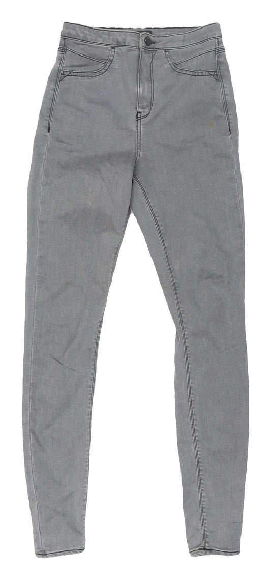 Womens UK Size 8 River Island Regular Fit Skinny Grey Jeans