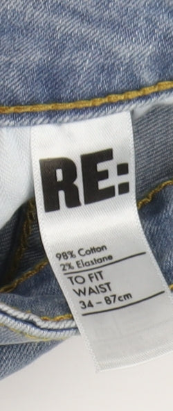 Mens UK Size 34 Re: Regular Fit Straight Blue Jeans