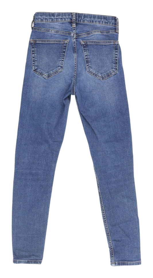 Topshop Women's Blue Skinny Jeans, Size 28, Regular Fit