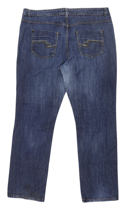 Mens UK Size 22 H&M Regular Fit Straight Blue Jeans