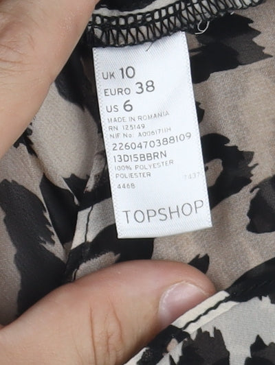 Womens UK Size 10 Topshop Multicoloured Tunic Blouse