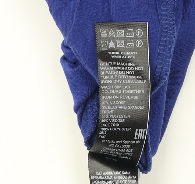 Womens UK Size 8 Marks and Spencer Blue Basic Blouse