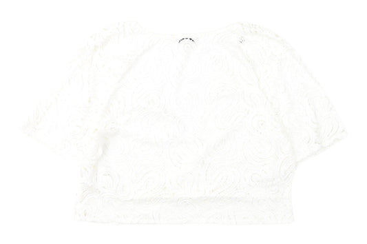 Womens UK Size L Zara White Cropped Blouse