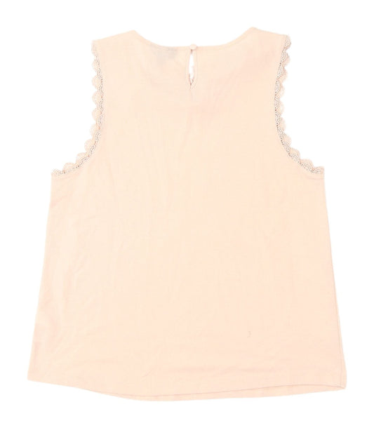 Womens UK Size 10 Topshop Beige Basic Blouse