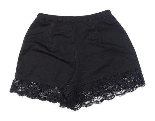 Boohoo Women's Black Lace Accent Bermuda Shorts