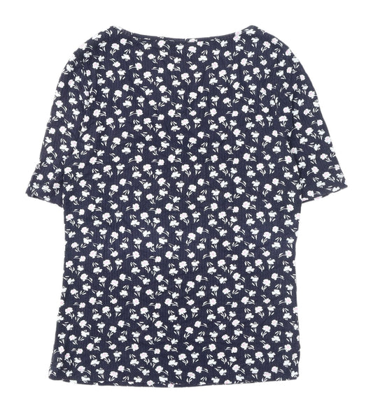 Womens UK Size 12 Marks and Spencer Blue Basic T-Shirt