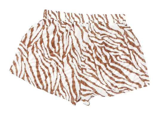 Boohoo Women’s Brown Animal Print Regular Fit Shorts