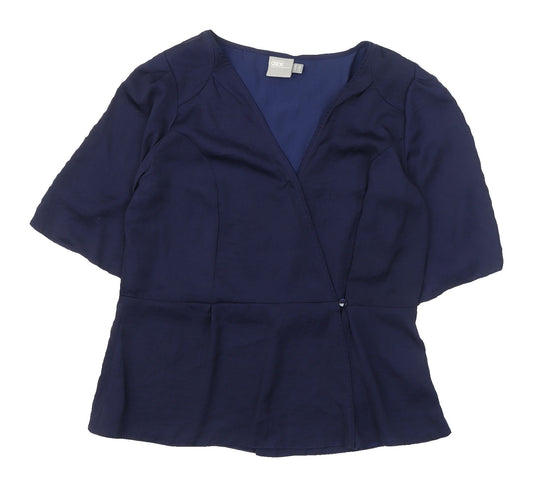 Womens UK Size 10 ASOS Blue Wrap Blouse