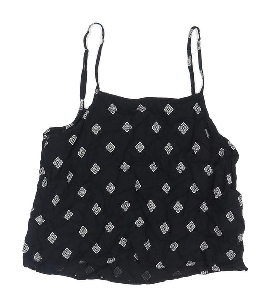 Womens UK Size 4 Divided Black Camisole Tank