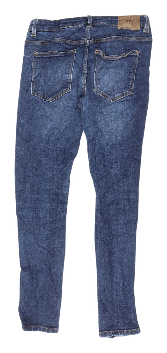 Zara Women's Blue Skinny Jeans Size 8