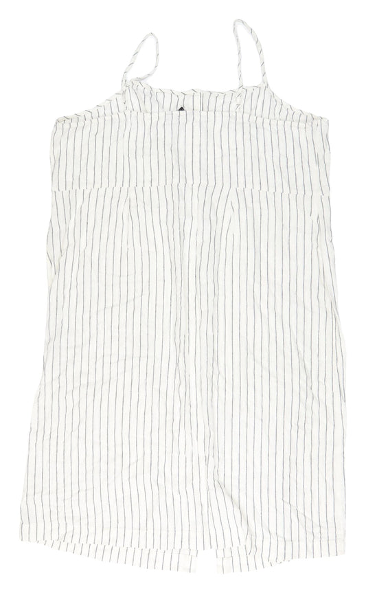 Marks and Spencer Women's Ivory Striped Shift Dress Size 24