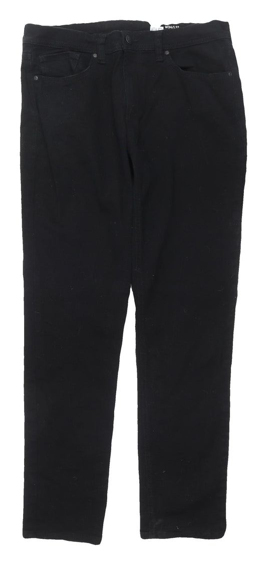 Womens UK Size 34 F&F Slim Fit Slim Black Jeans