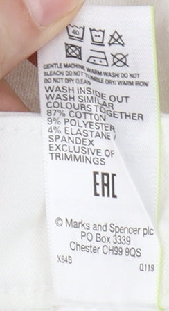 Marks and Spencer Women's White Casual Shorts