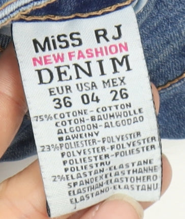 Womens UK Size 8 Miss RJ Regular Fit Ankle Blue Jeans