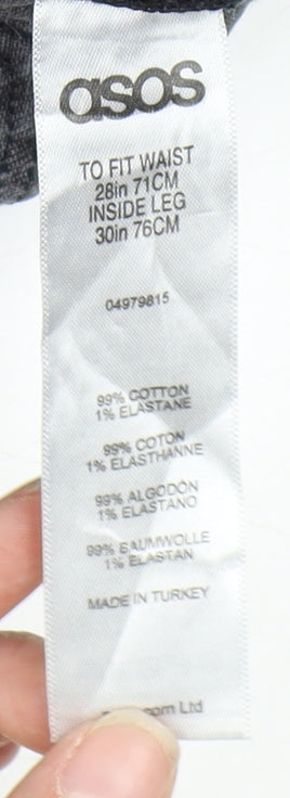 ASOS Men's Grey Skinny Jeans with Patches