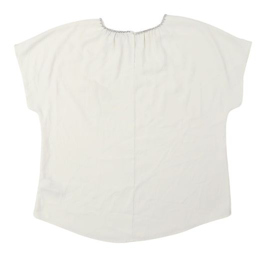 Womens UK Size 12 Marks and Spencer White Basic Blouse