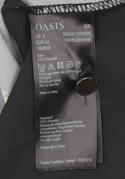Womens UK Size UK 6 Oasis Black Tunic Blouse