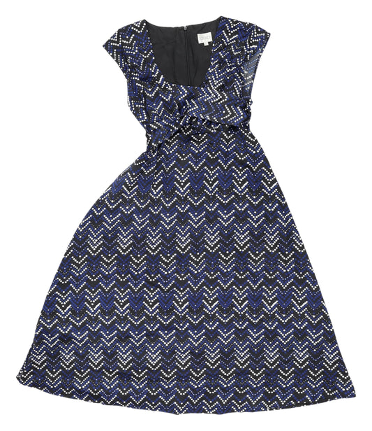 Additional front view of Kaliko Women's Multicoloured Chevron A-Line Dress