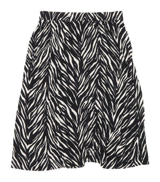 Next Women's Black Animal Print A-Line Skirt Size 10
