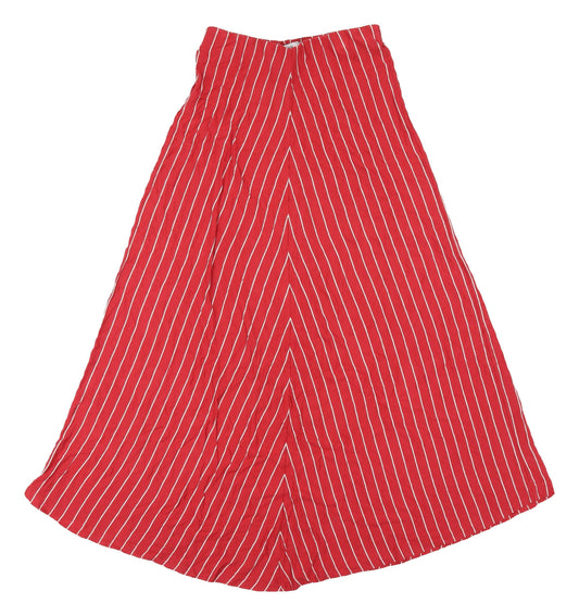 MNG Basics Women's Red Striped Flare Midi Skirt S