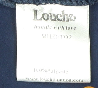 Womens UK Size 12 Louche Blue Basic Blouse