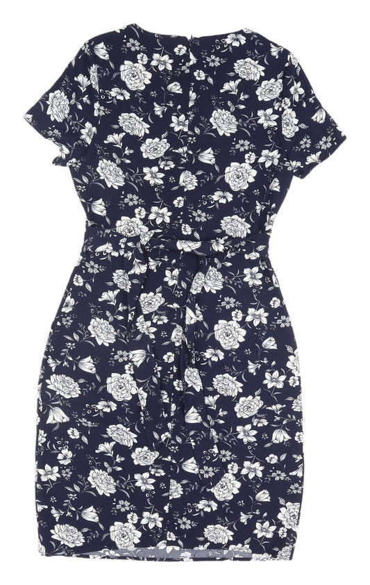 Yumi Women's Floral Sheath Dress Blue Size 8
