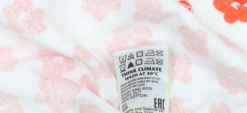 Marks and Spencer Women's Red Floral T-Shirt Size 10