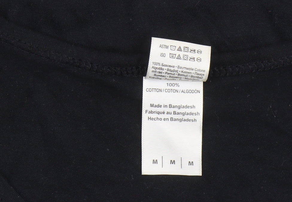 Mens UK Size M Gildan Black T-Shirt