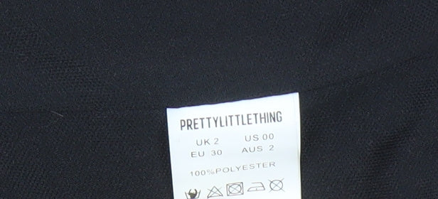 Womens UK Size 2 PRETTYLITTLETHING Black Camisole Blouse