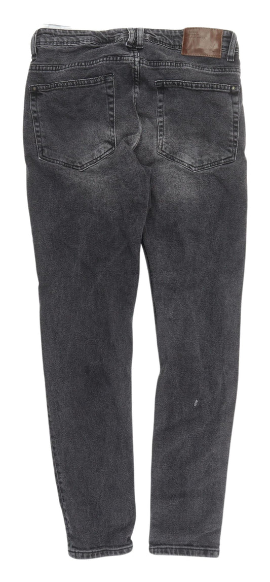 Zara Man Slim Fit Black Denim Jeans, Size 14