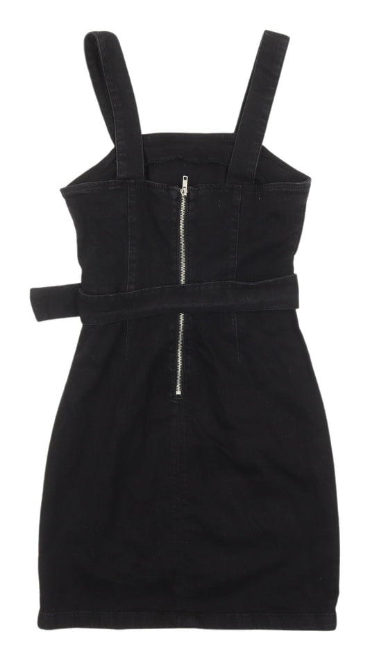 Denim Co Women's Black Pinafore Dress, UK 8