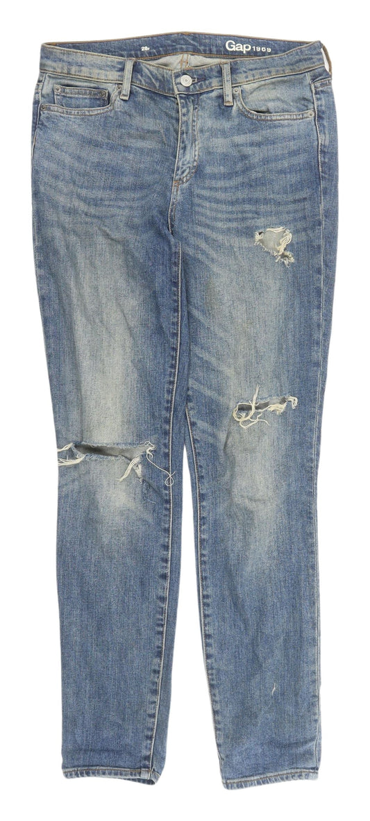 Womens UK Size 28 Gap Regular Fit Straight Blue Jeans