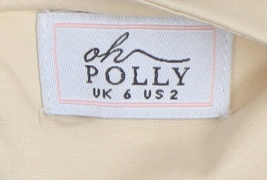 Womens UK Size 6 Oh Polly Beige Cropped Blouse