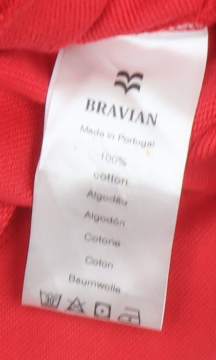 Mens UK Size L Bravian Red Pullover Hoodie
