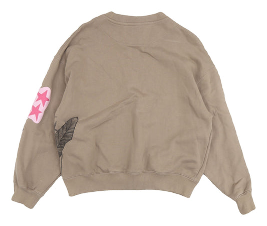 H&M Unisex Adults Brown Graphic Print Sweatshirt Size 12