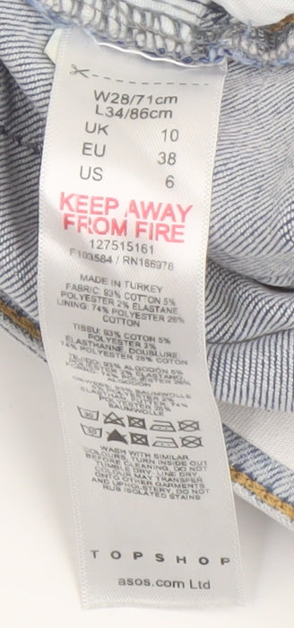 Topshop Women's Multicoloured Straight Jeans Size 10