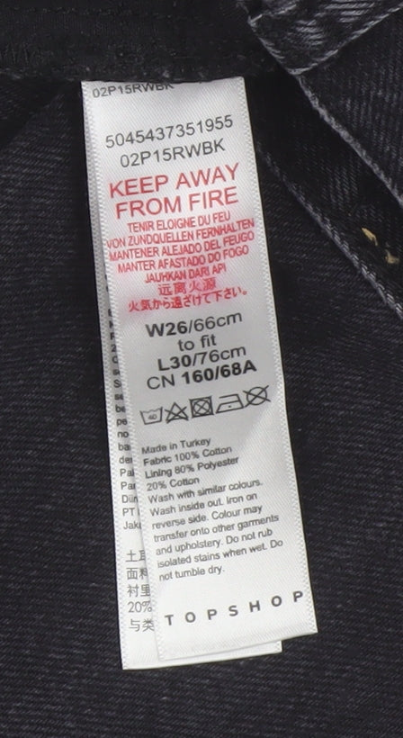 Topshop Women's Black Straight Jeans Size 6