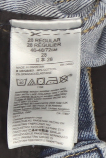 Womens UK Size 4 Gap Slim Fit Straight Blue Jeans