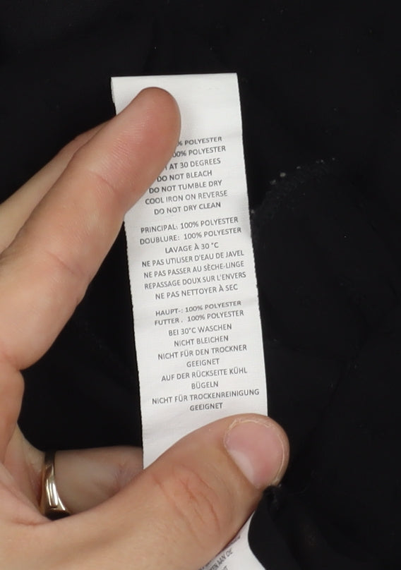 Boohoo Women's Black V-Neck Chiffon Blouse, Size 18